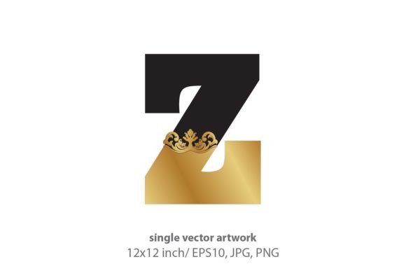 Black and Gold Baroque Letter Z: Elevating Design with Timeless Elegance