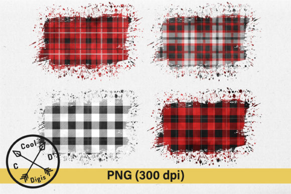 Buffalo Plaid Splash Background Patches