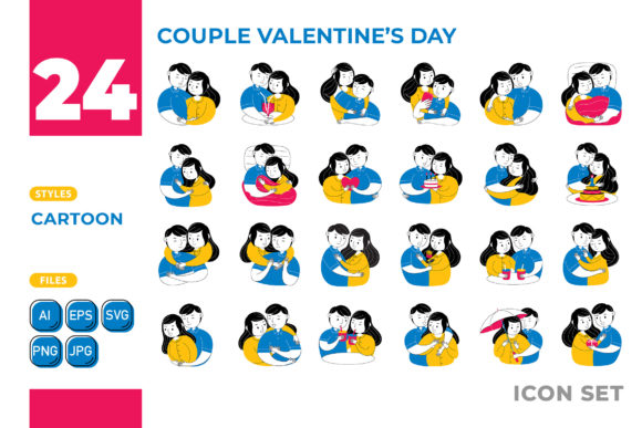 Couple Valentine’s Day Icon Set Guide