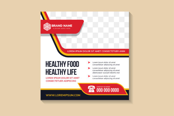 Elevating Brand Identity with the Healthy Food Healthy Life Square Banner