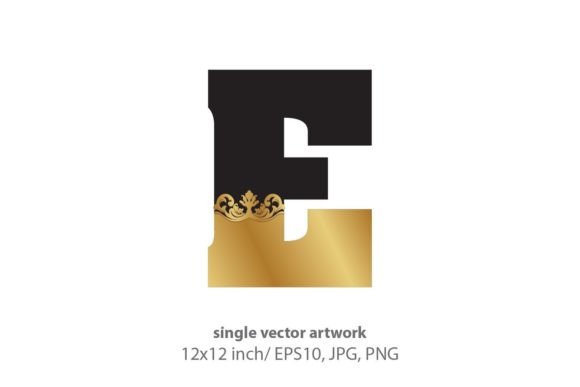 Elevating Design with the Black and Gold Baroque Letter E