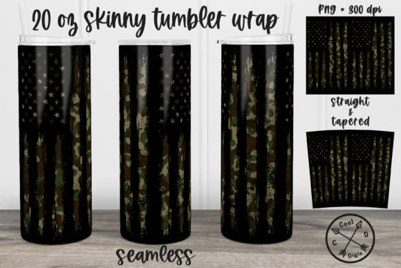 Green Camo Flag Tumbler Design Guide